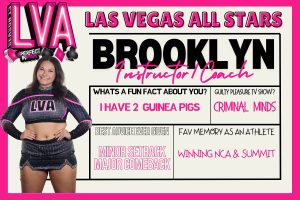 Cheerleading coach specializing in competition routines at Las Vegas All Stars