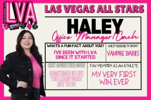 Front desk staff member welcoming families at Las Vegas All Stars